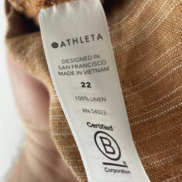ATHLETA CABO LINEN TEXTURED 4" SHORTS, SIZE 22 - Picture 6 of 8